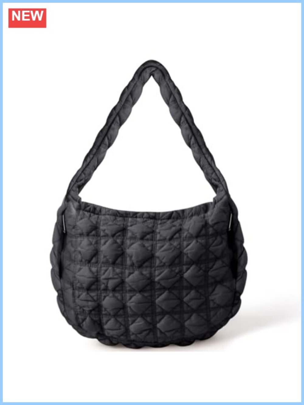 Quilted Nylon Crossbody Tote Bag Lightweight Puffer Quilted Purse